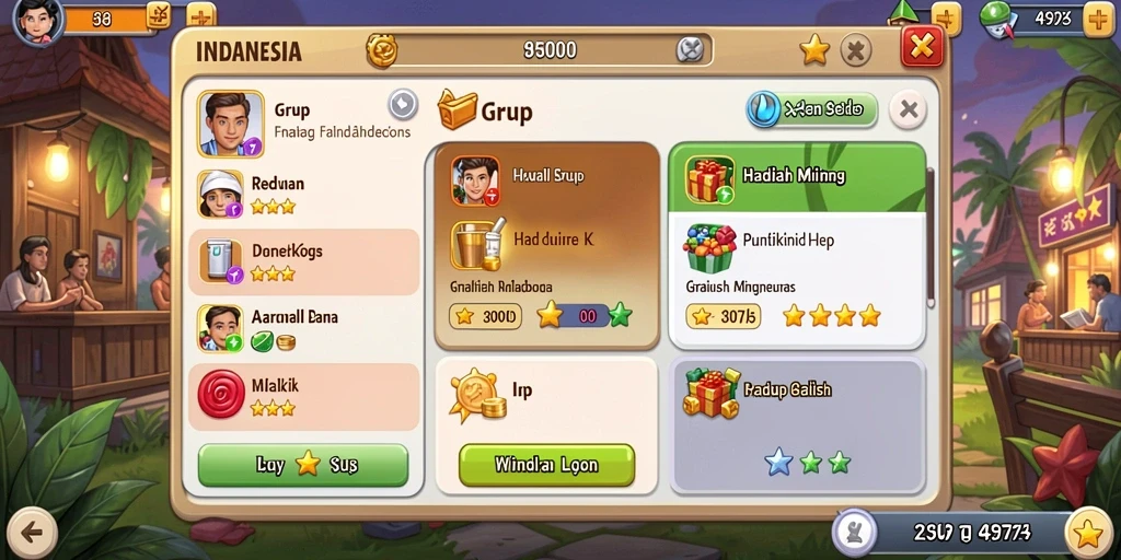 Tampilan awal permainan yang menarik dan penuh warna.